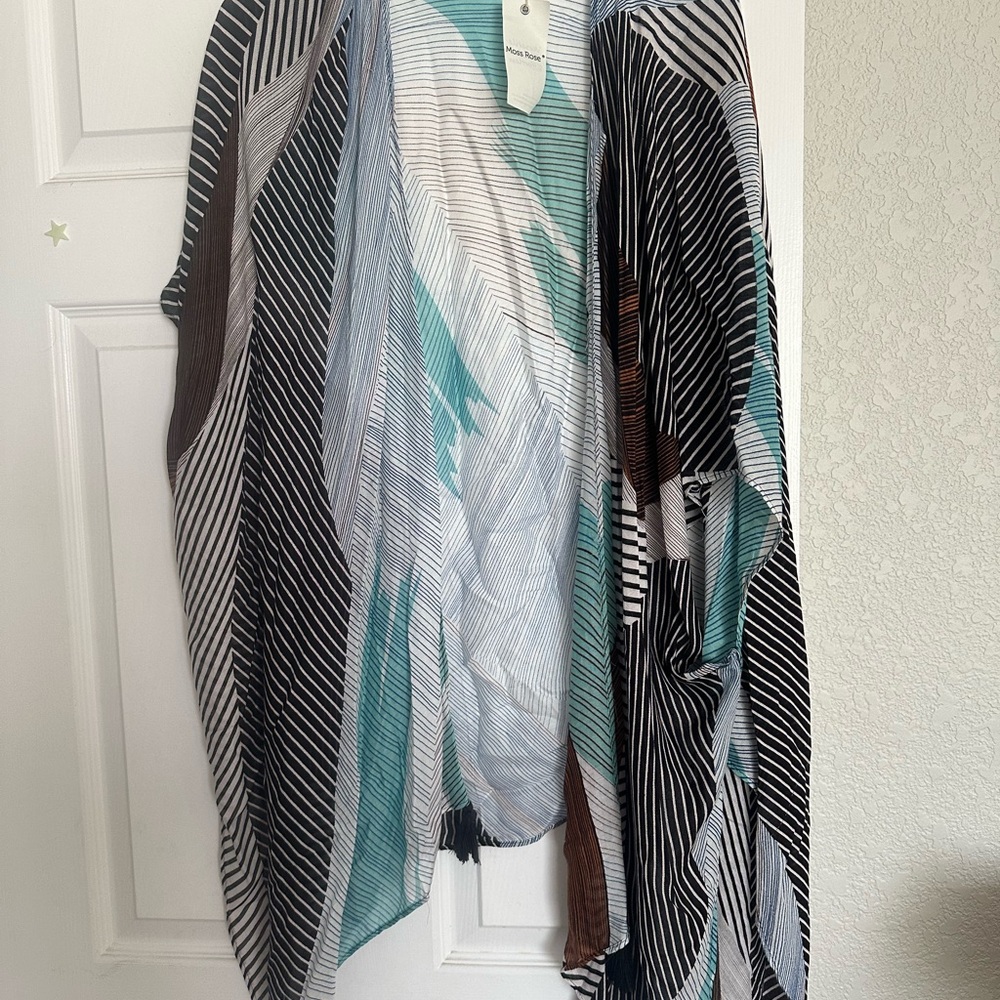 Striped Multicolor Kimono Shawl size 0/S